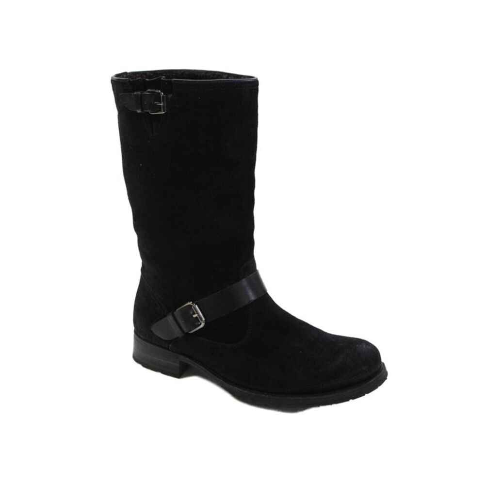 N.D.C. Womens Suede Buckled Block Heel Ankle Boots Black Size EUR 40